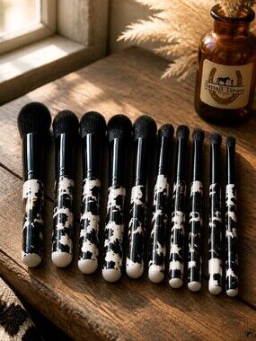 Cowprint Make-up Brush Set